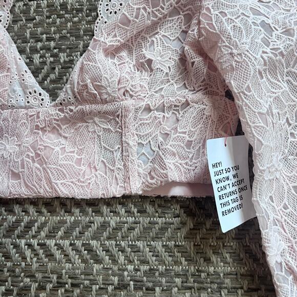 ASOS Luxe crochet sleeve crop top Sz 6 - Picture 5 of 6